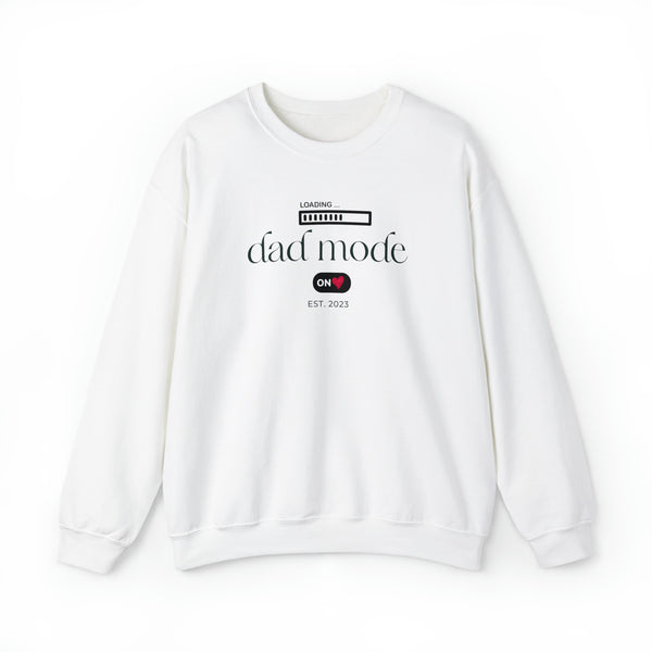 fathers day dad mode on fathers day shirt white long sleeve crewneck for first time fathers - my comfy clothing 