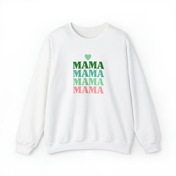 white sweatshirt for happy mother's day , gift for mom on mother's day with mama text and a heart design - my comfy clothing